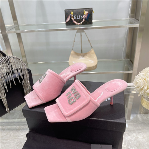alexander wang rhinestone high-heeled slippers