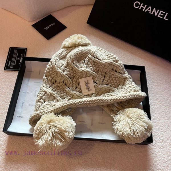 YSL Saint Laurent Autumn/Winter Ear Protection Hat, Warm Knitted Cold Hatilrvegmb