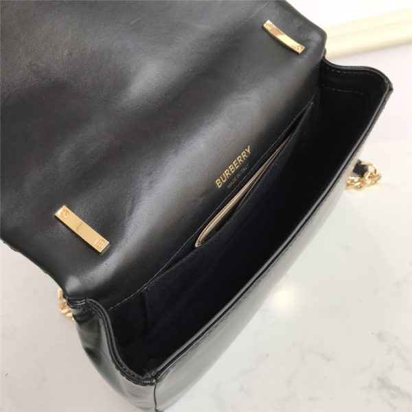 Burberry Small Horseferry Print Quilted Lola Bag in black - Image 5