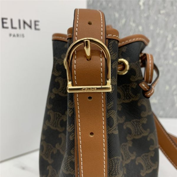 celine small drawstring bag in Triomphe Canvas bags - Image 5