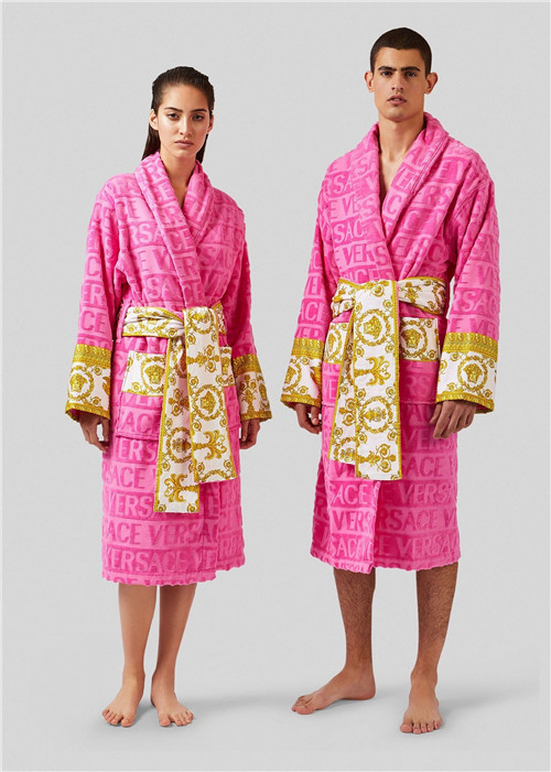 versace bathrobe pink