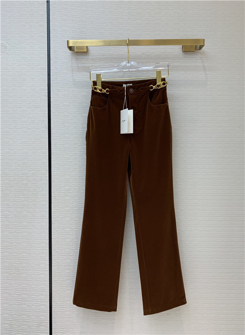 celine velvet casual trousers