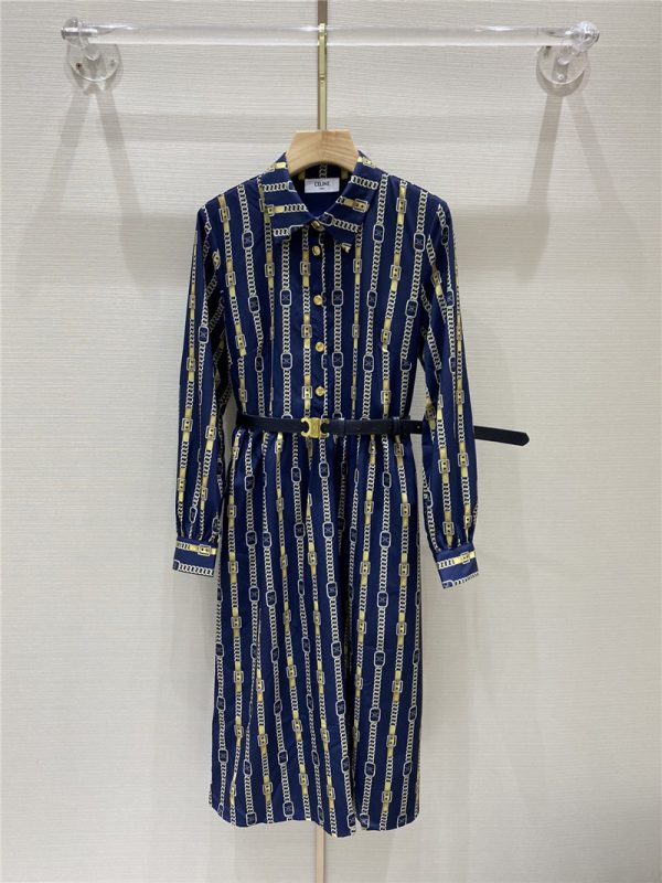 celine shirt belt dress