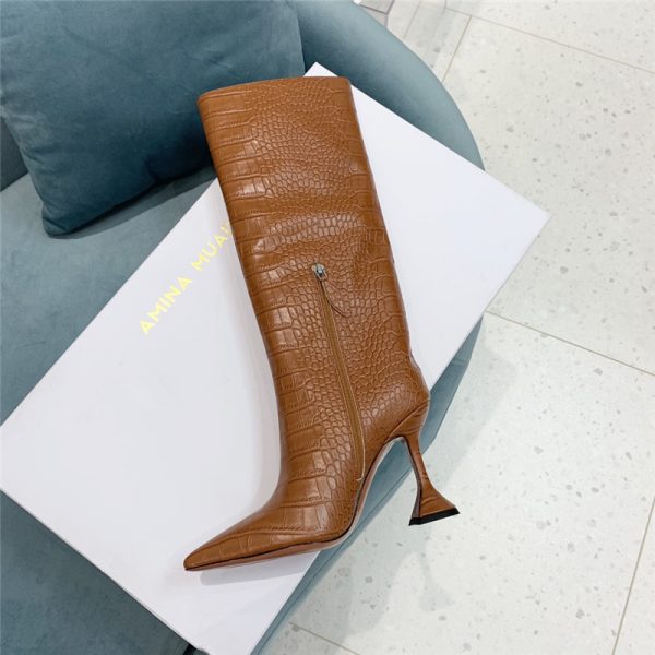amina muaddi crocodile print boots - Image 8