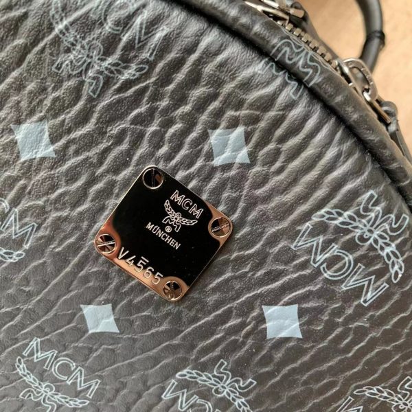 MCM Stark Side Studs Backpack in Visetos Black - Image 27