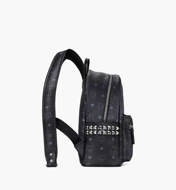 MCM Stark Side Studs Backpack in Visetos Black - Image 15