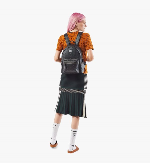 MCM Stark Side Studs Backpack in Visetos Black - Image 12