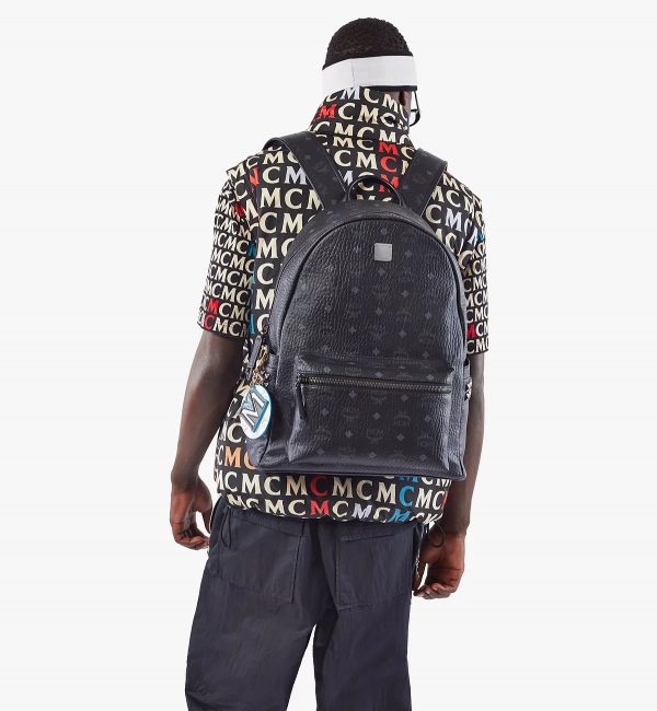 MCM Stark Side Studs Backpack in Visetos Black - Image 7