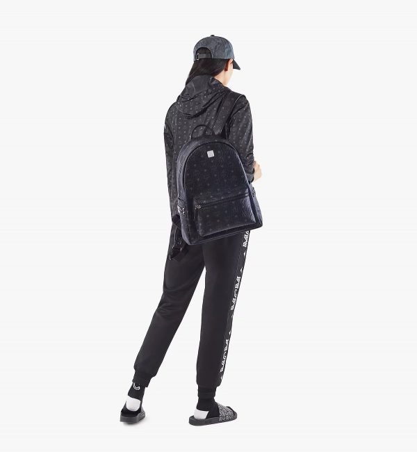 MCM Stark Side Studs Backpack in Visetos Black - Image 9