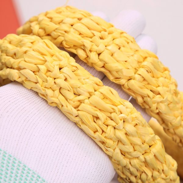 YSL Yves Saint Laurent ???? ?????? ???? ??? Raffia Crochet Yellow - Image 5
