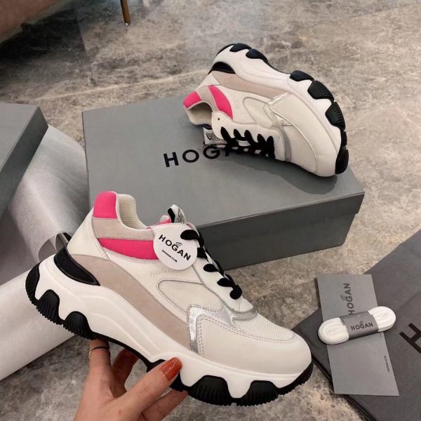 Hogan women's cat claw shoes thick bottom increase sports shoes patchwork puffy cake casual single shoes - Image 3