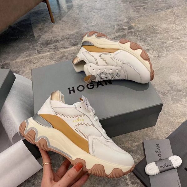 Hogan women's cat claw shoes thick bottom increase sports shoes patchwork puffy cake casual single shoes - Image 6