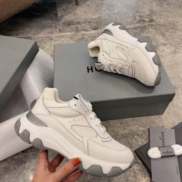 Hogan women's cat claw shoes thick bottom increase sports shoes patchwork puffy cake casual single shoes - Image 17
