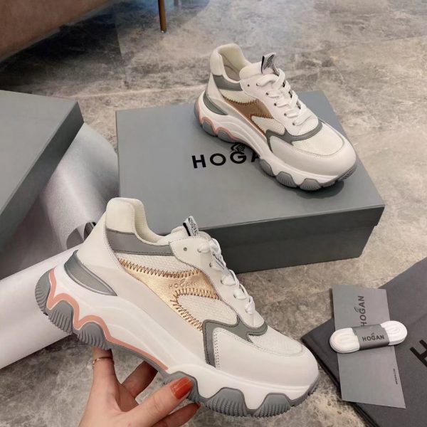 Hogan women's cat claw shoes thick bottom increase sports shoes patchwork puffy cake casual single shoes - Image 20