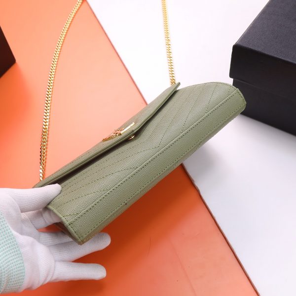 YSL Yves Saint Laurent ???????? ??? Envelope Gold logo Green - Image 9