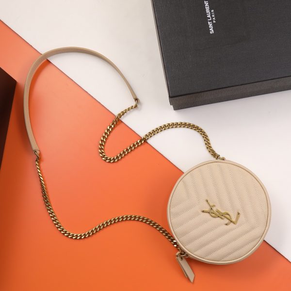 YSL Yves Saint Laurent Vinyle round cake bag