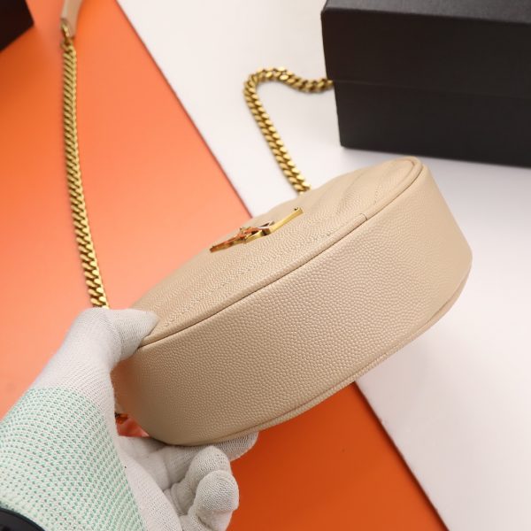 YSL Yves Saint Laurent Vinyle round cake bag Milk tea color - Image 5