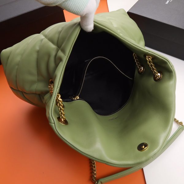 YSL Yves Saint Laurent ?????? ?????? Quilted Leather Bag Green - Image 8
