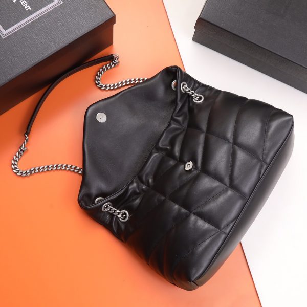 YSL Yves Saint Laurent ?????? ?????? Quilted Leather Bag Black - Image 7