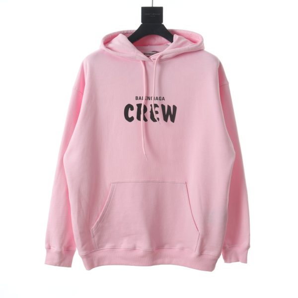 Balenciaga Crew letters printing sweaters pink