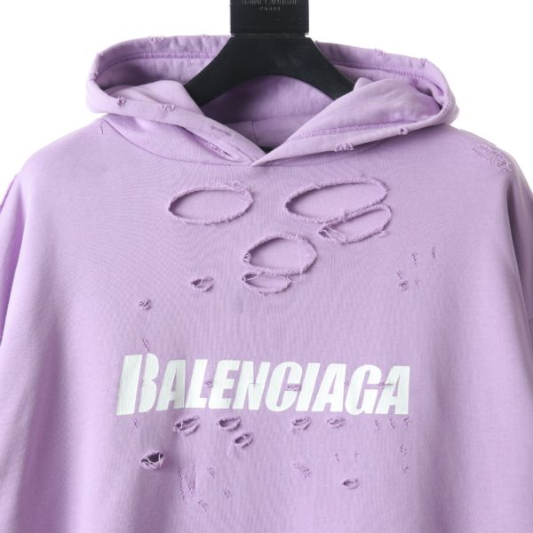 Balenciaga letter printing holes -hooded sweater A - Image 3