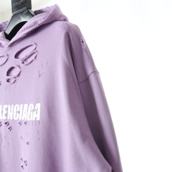 Balenciaga letter printing holes -hooded sweater A - Image 5