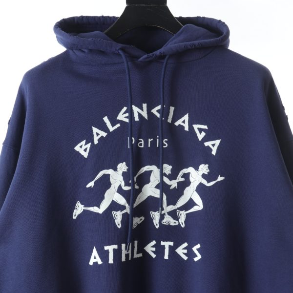 Balenciaga washing the marathon athlete printed hooded sweater A - Image 3