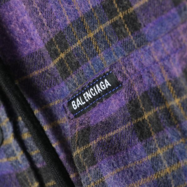 Balenciaga BLCG 22FW Make old plaid shirt cotton clothing - Image 6