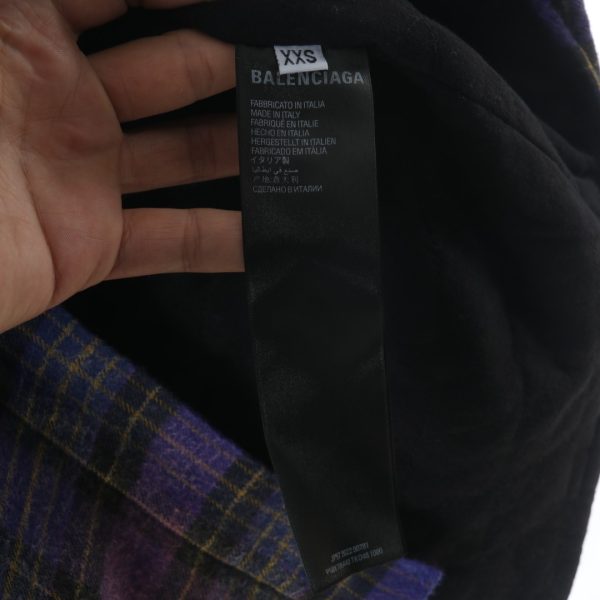 Balenciaga BLCG 22FW Make old plaid shirt cotton clothing - Image 8