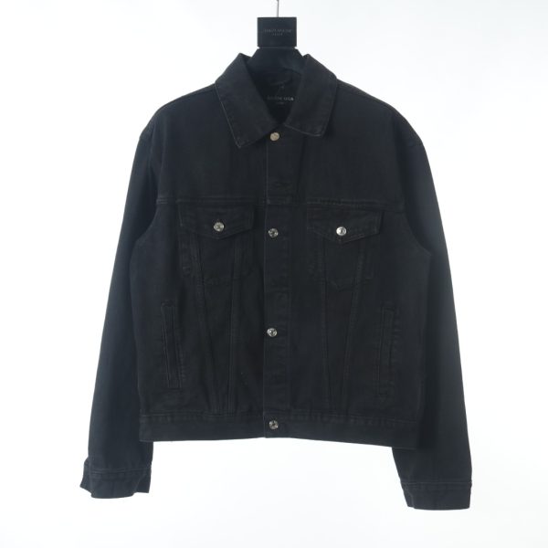 Balenciaga BLCG 23SS Textured Tape Letter LOGO Denim Jacket