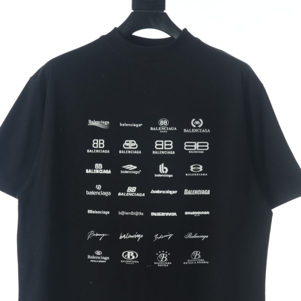 Balenciaga BLCG 23SS Archives logos multi-print large version short-sleeved T-shirt - Image 3