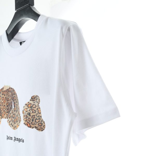 PALM ANGELS summer new leopard print broken head bear print short-sleeved T-shirt - Image 5