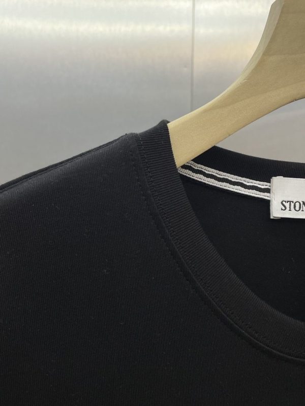 Stone Island STONE heavy industry embroidered big compass logo short-sleeved casual all-match men and women the same round neck cotton T-shirt - Image 5