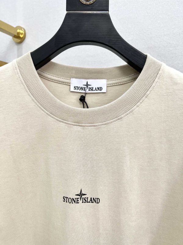 Stone island 23 spring and summer new letter round neck logo printing round neck short-sleeved T-shirt, upgraded fabric, invincible texture, The high-quality stone island short sleeves that can be felt as soon as you get started