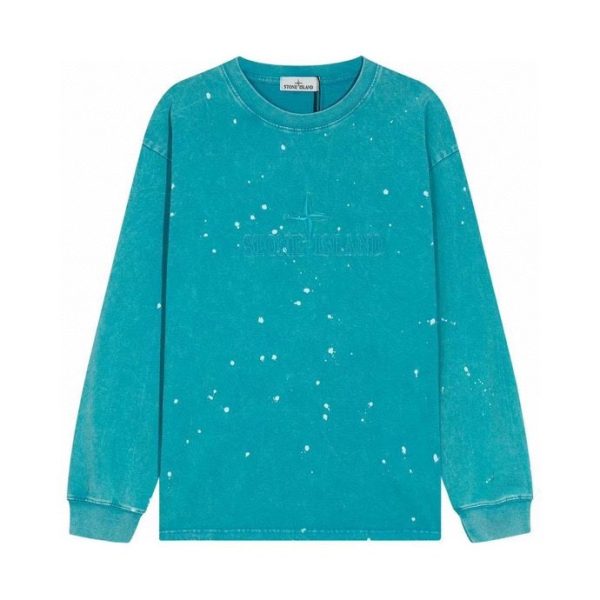 STONE ISLAND Stone Island, 22SS latest autumn and winter new splash-ink tie-dye T-shirt, the most high-end T-shirt series of Stone Island, featuring decolorization OVD treatment