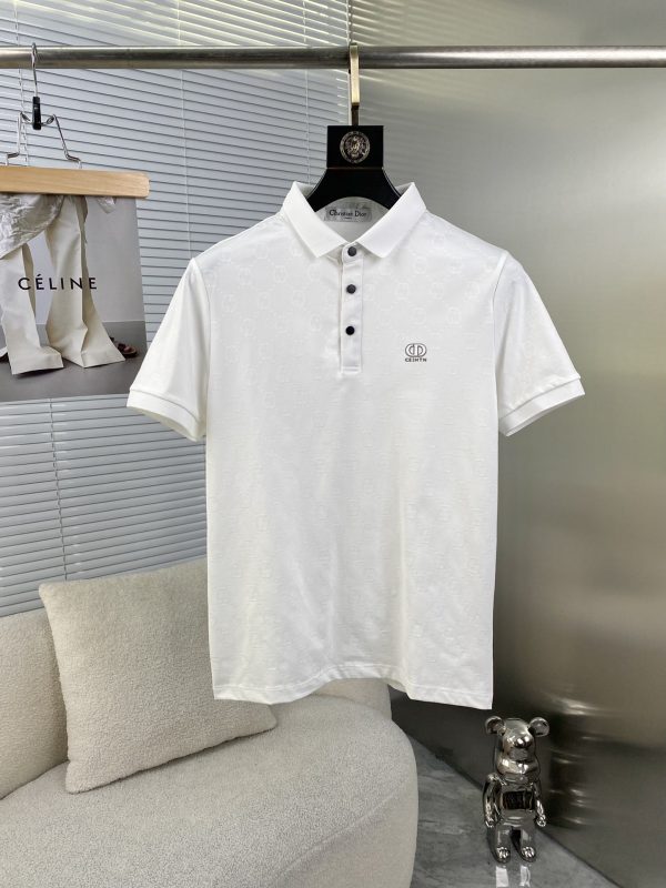Dior 2023 spring and summer new style Men's lapel POLO series Casual custom weaving and dyeing models High-end orders from foreign trade companies Advanced custom-made three-dimensional jacquard fabrics Neckline jacquard - Image 2