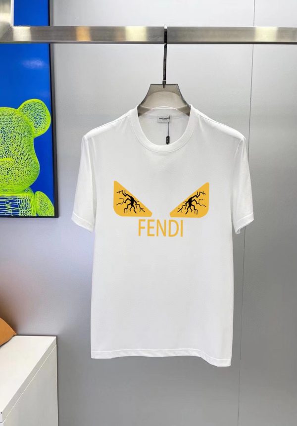 Brand [FENDI] (Fat Gospel) original single men's casual short-sleeved T-shirt, 2023 spring and summer new product, customized top logo craft on the chest - Image 4