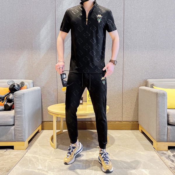 [FENDI] Fat Gospel 2023 official website with the same style. World famous luxury brand. Summer men's short-sleeved suit