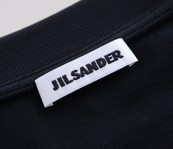 JIL Sander JIL Sander 23 spring and summer new JIL letter patch, basic grape purple loose personality elastic hem half sleeves, round neck short-sleeved T-shirt, high-weight combed cotton twill cotton fabric - Image 3