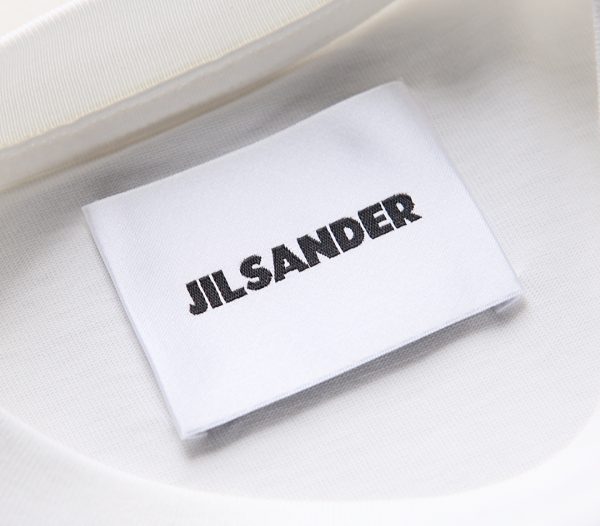 JIL SANDER 23 spring and summer new minimalist chest letter print oversize loose men and women couple round neck short-sleeved T-shirt - Image 6