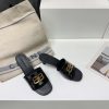 Balenciaga 26 spring and summer counter latest metal BB buckle high-heeled stone pattern Muller slippers