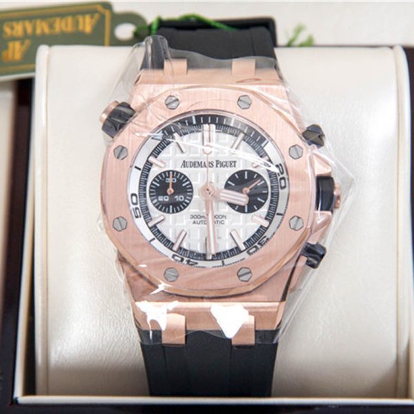 Audemars Piguet Royal Oak Offshore Jewelly Men Black Strap Watch