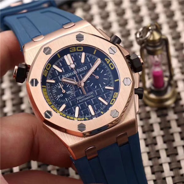 Audemars Piguet Royal Oak Offshore Jewelly Men Blue Strap Watch