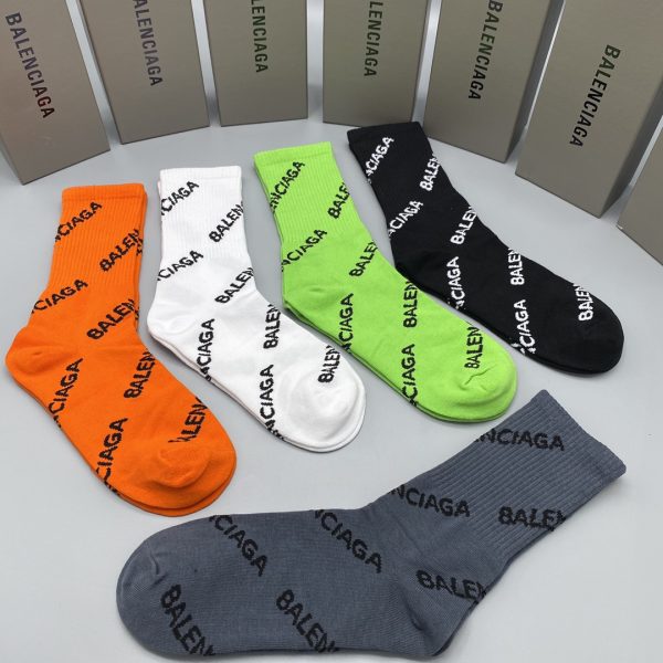 Balenciaga Logo Print Socks/Box