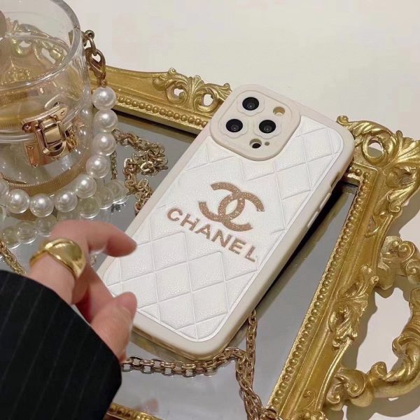 Chanel mobile phone case flower camera hole glitter logo all-inclusive mobile phone case feels comfortable - Image 8