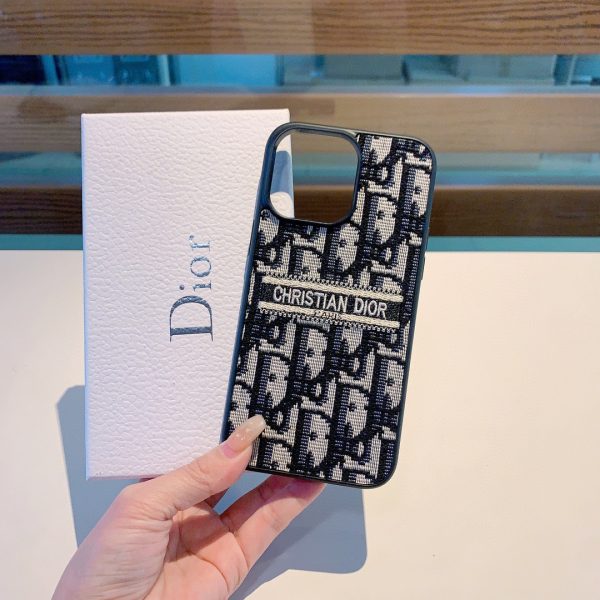 Dior embroidered fabric all-inclusive mobile phone case B - Image 4