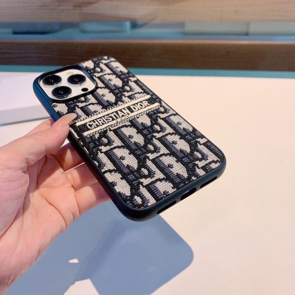 Dior embroidered fabric all-inclusive mobile phone case B - Image 5