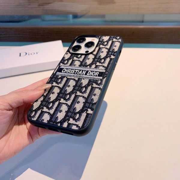 Dior embroidered fabric all-inclusive mobile phone case B - Image 7