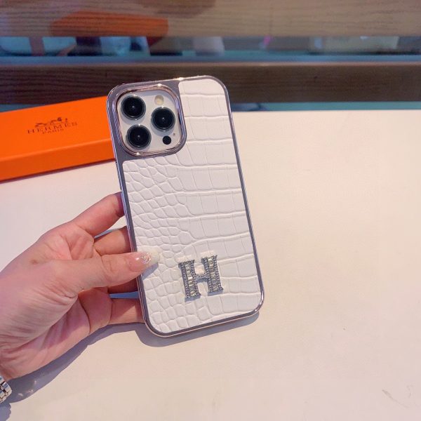 Hot-selling Hermès crocodile pattern H mobile phone case with all-inclusive edges