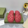 Gucci GG Slides perforated carved shoes red